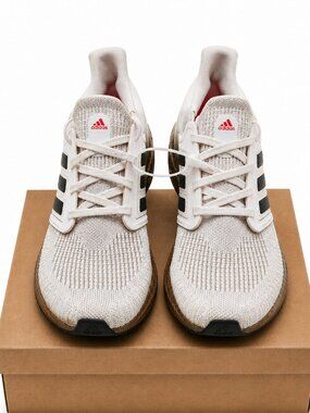 adidas Women's Athletic Shoes in Cream with Black Stripes and Brown Soles